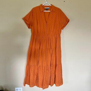 Eloquii Orange Shirtwaist Dress